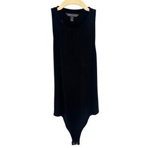 Banana Republic Black Bodysuit XS Ribbed Sleeveless Business Casual Officecore